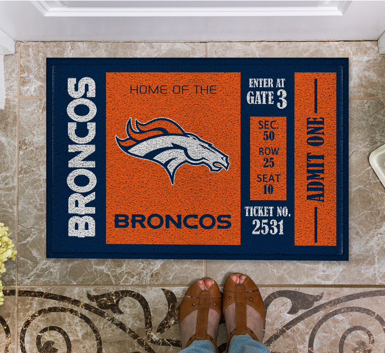 NFL Denver Broncos Team Ticket Runner Doormat – Hothot 100621