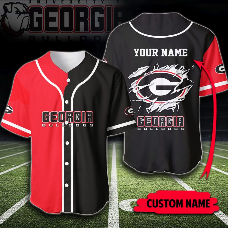 NFL Georgia Bulldogs Baseball custom personalized name Baseball Jersey