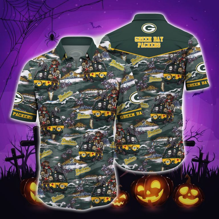 NFL Green Bay Packer Horror characters Hawaiian shirt