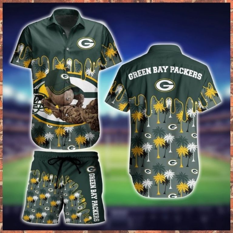 NFL Green Bay Packers Groot Hawaiian shirt, short 3