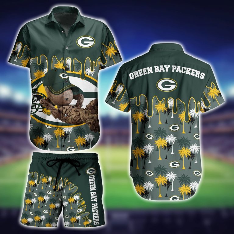NFL Green Bay Packers Groot Hawaiian shirt, short