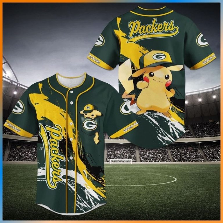 NFL Green Bay Packers Pikachu baseball jersey 2