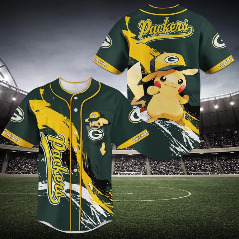NFL Green Bay Packers Pikachu baseball jersey