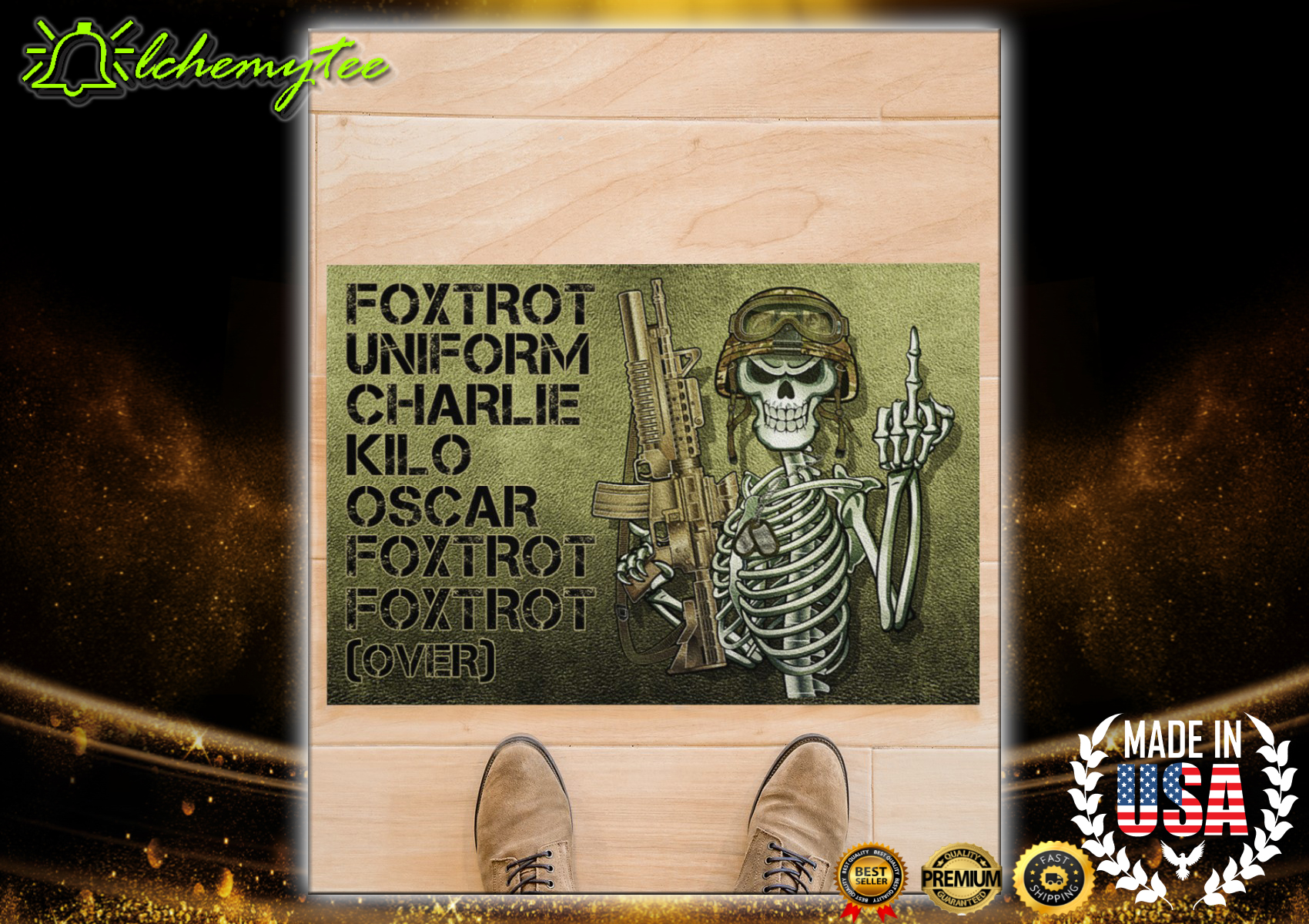Veteran Skull Foxtrot Uniform Charlie Kilo Oscar Doormat – Hothot 300321