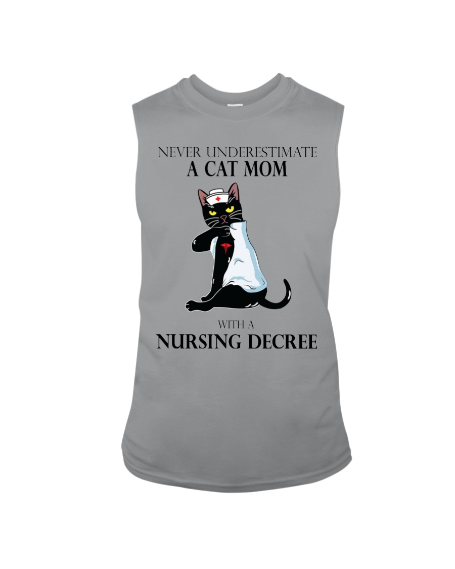 Never underestimate a Cat mom with a nursing degree tank top