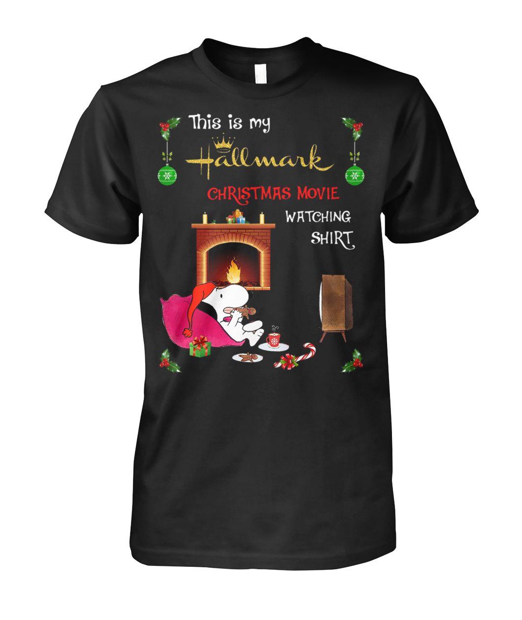 Snoopy This Is My Hallmark Christmas Movie Watching t-shirt