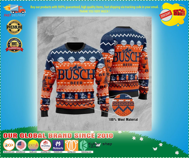 Busch Light Wool Ugly Christmas Sweater 3
