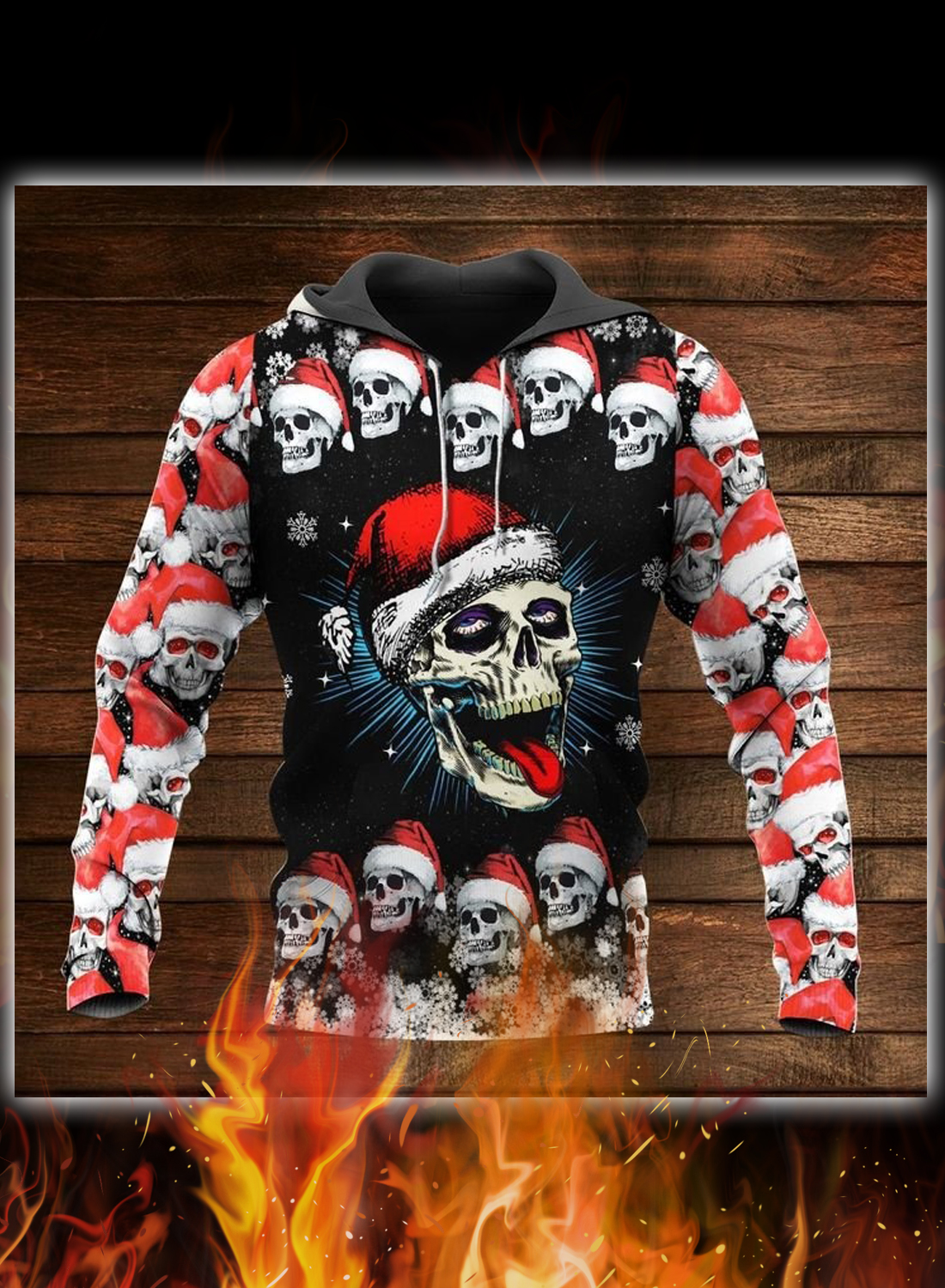 Naughty skull xmas 3d hoodie and zip hoodie 1