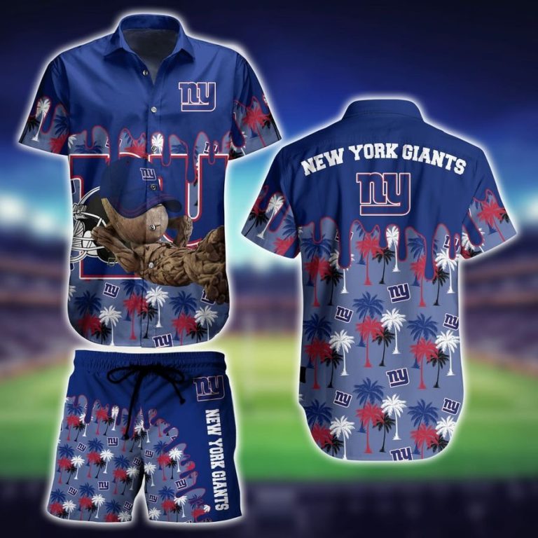 New York Giants Groot Hawaiian Shirt, Short