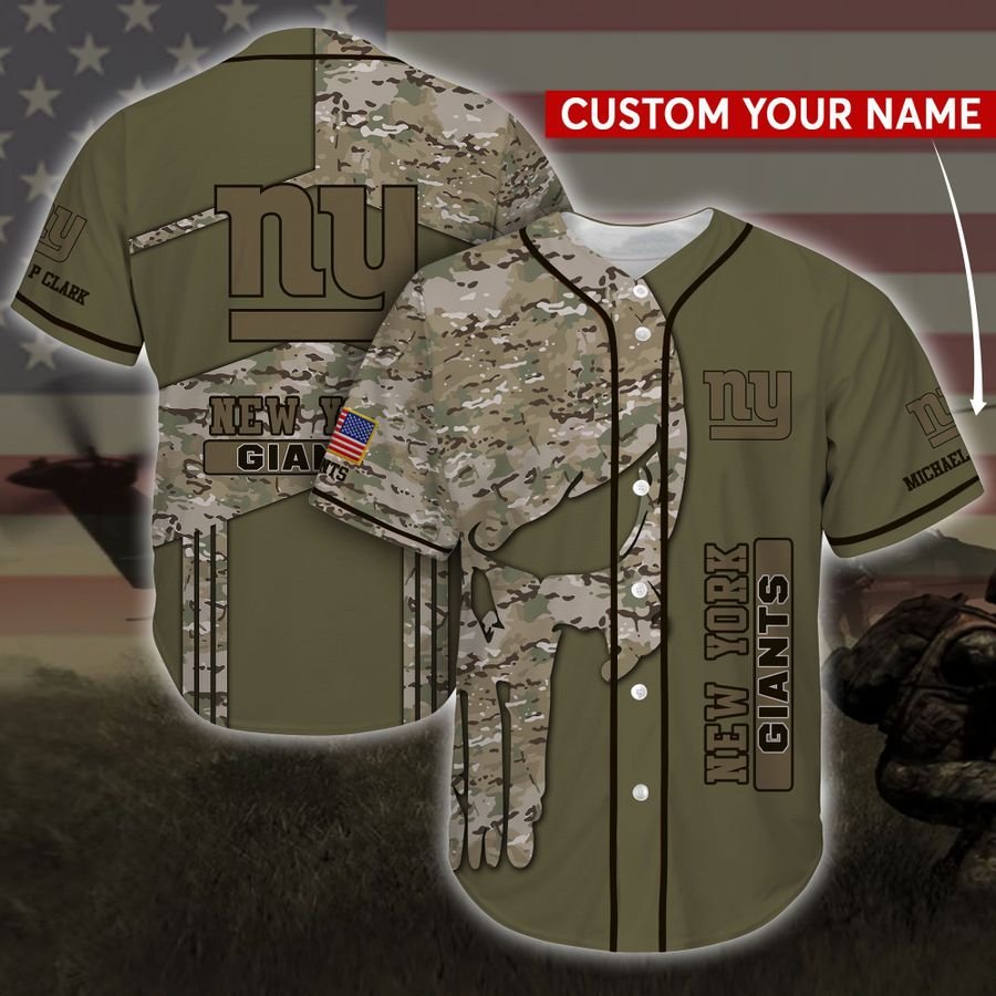 New York Giants Personalized Custom Name Baseball Shirt