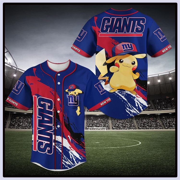 New York Giants Pikachu Baseball Jersey Shirt1
