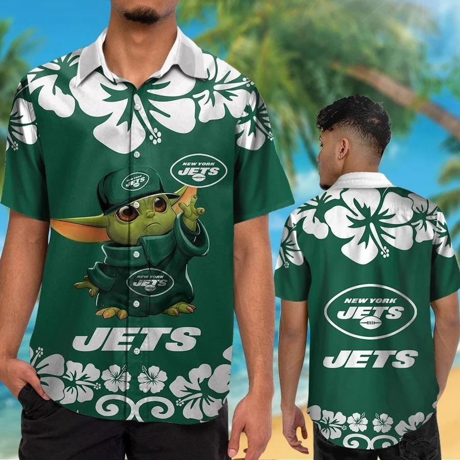 New York Jets Baby Yoda Hawaiian Shirt, Shorts