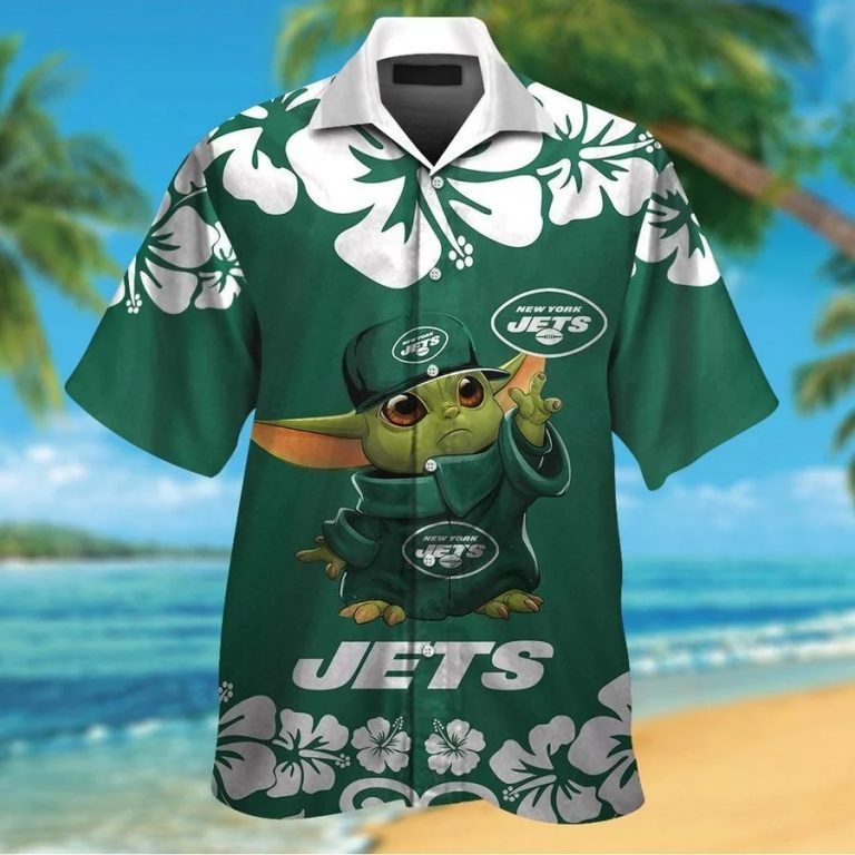 New York Jets Baby Yoda Hawaiian Shirt, Shorts1