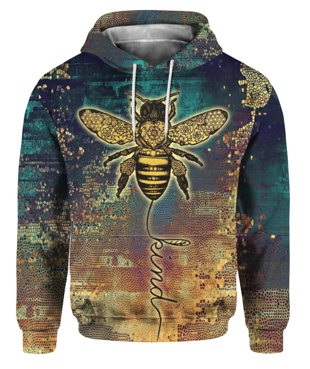 Bee kind all over print hoodie 1