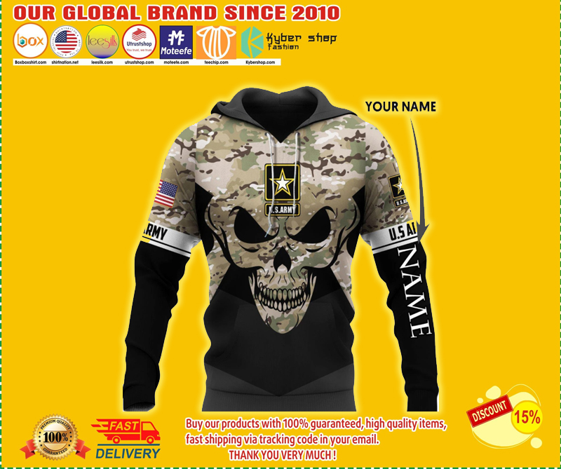 U.S. Army Skull Camo personalized 3D hoodie 3