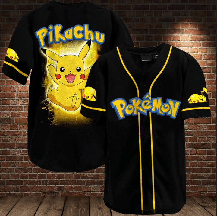 Pikachu pokemon baseball jersey