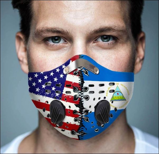 American and Nicaragua flag filter activated carbon face mask – dnstyes