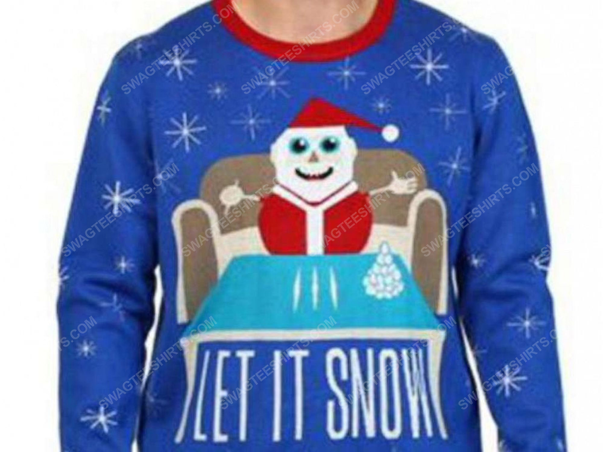[special edition] Christmas party let it snow cocaine full print ugly christmas sweater – maria