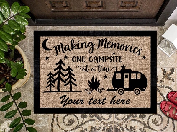 Personalized Making memories one campsite at a time doormat