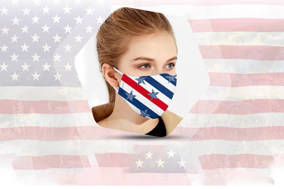American flag 4th of july face mask