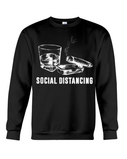 Social Distancing Cigars and Wine hoodie