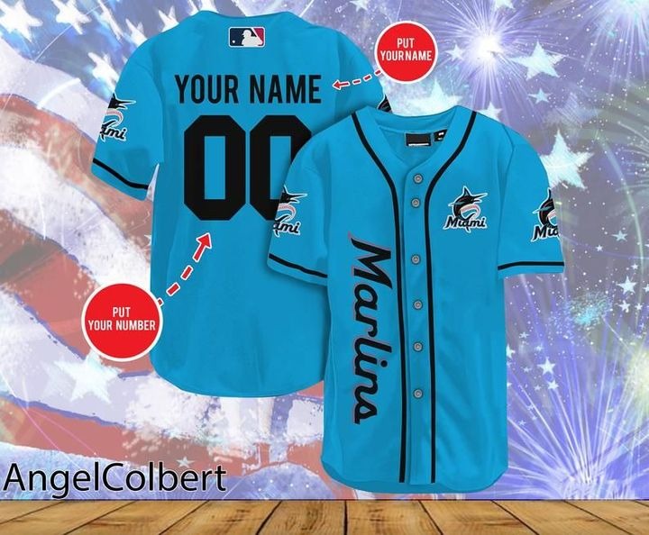 Miami Marlins Personalized Name And Number Baseball Jersey Shirt – Hothot 170821