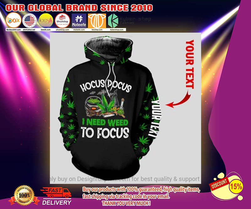 Hocus Pocus I need weed to focus hoodie 2