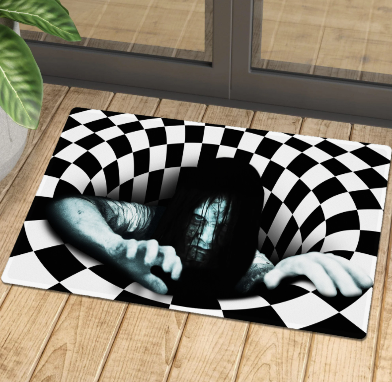 Halloween The Ring illusion doormat 1