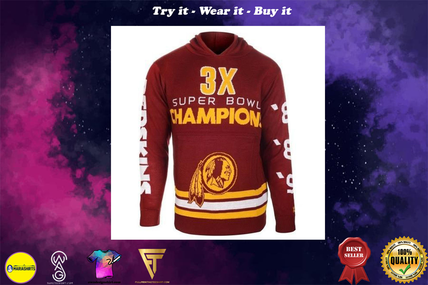 [special edition] the washington redskins super bowl champions full over print shirt – maria