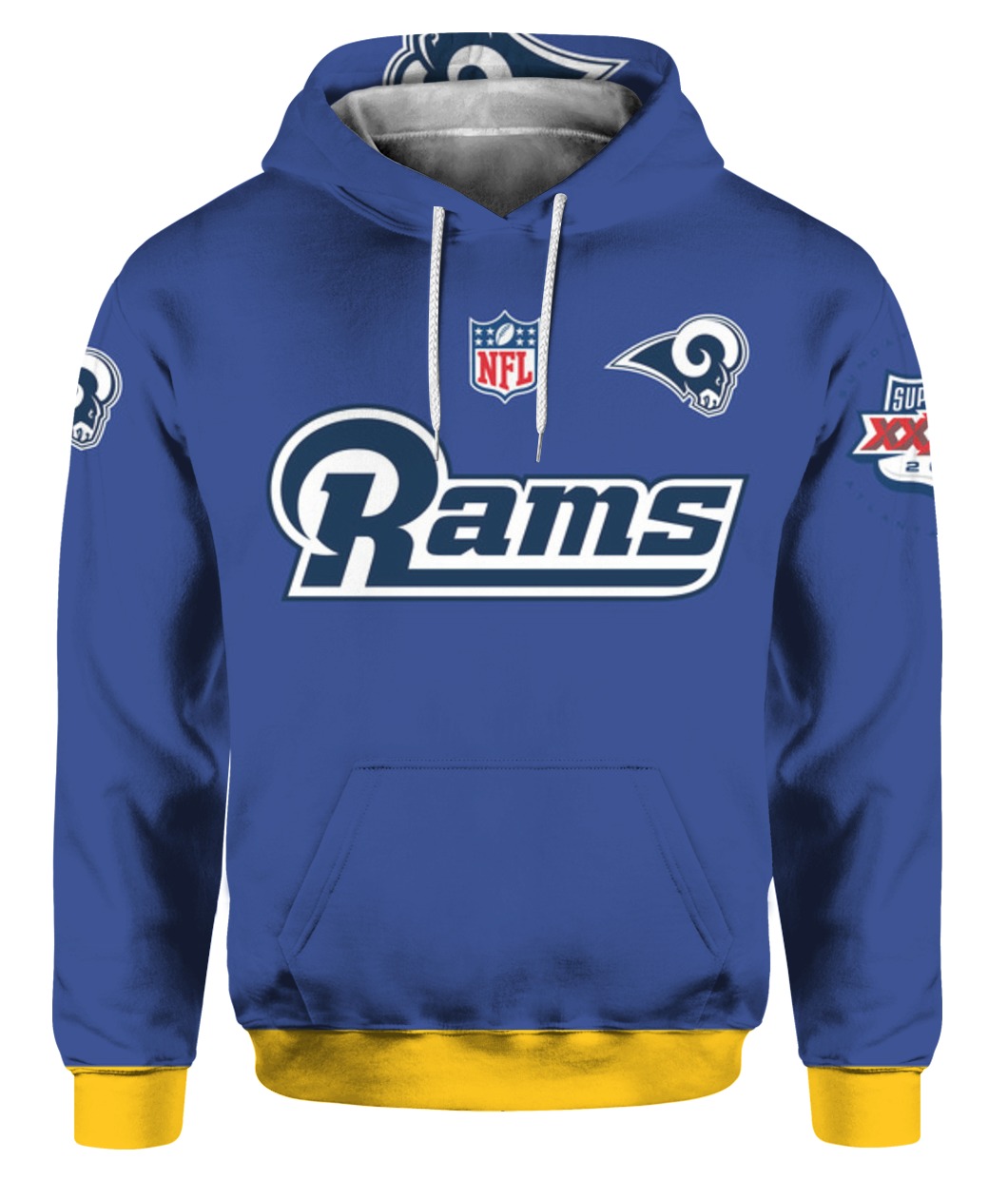 Stand for the flag kneel for the cross los angeles rams all over print hoodie