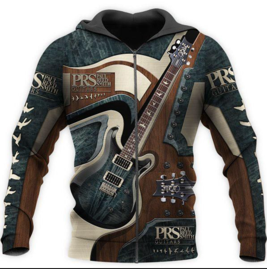 PRS Guitar all over printed 3D zip hoodie
