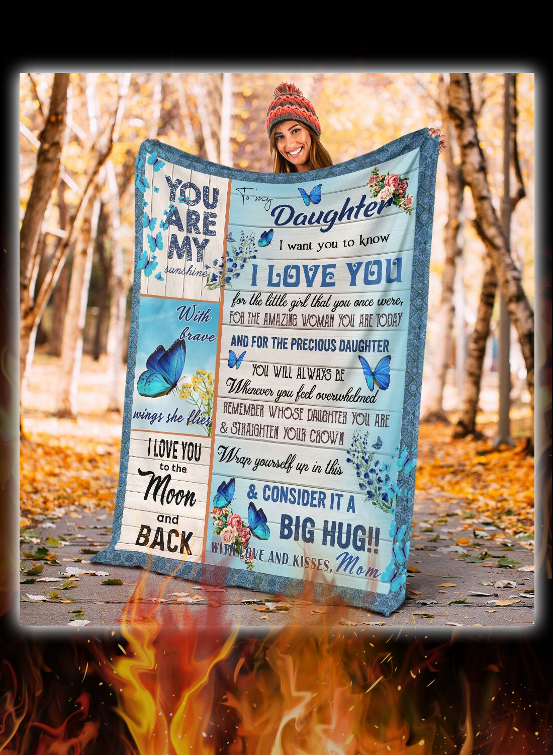 Butterfly to my daughter i want you to know love mom blanket 1