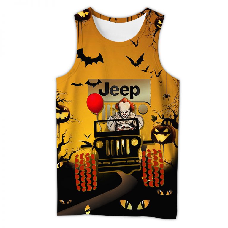 Pennywise Jeep Car Halloween 3D All Over Print Shirt 5