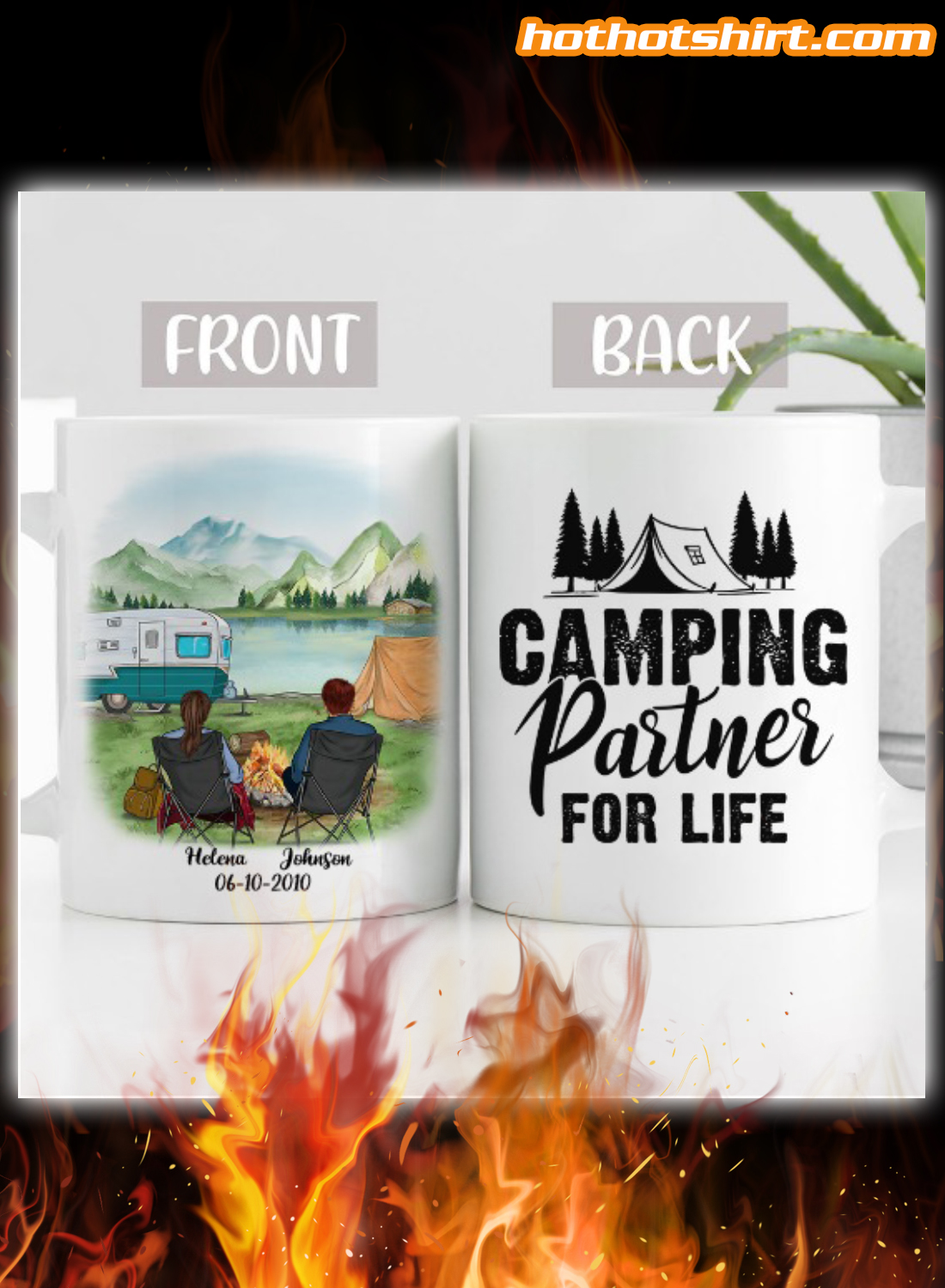 Personalized Custommize Camping Partner for Life Couple Mug 1