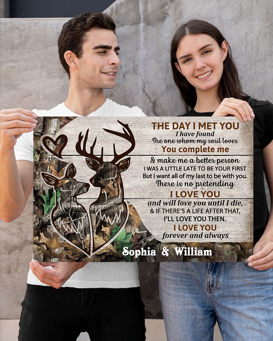Personalized Deer The day I met you custom name poster 8