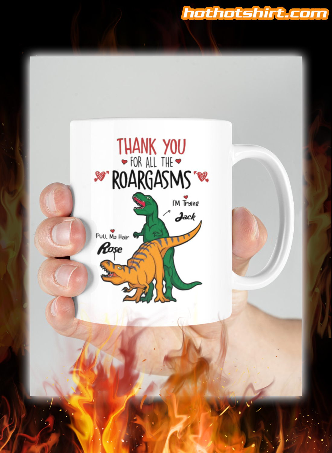 Personalized Dinosaur Roargasms mug 1