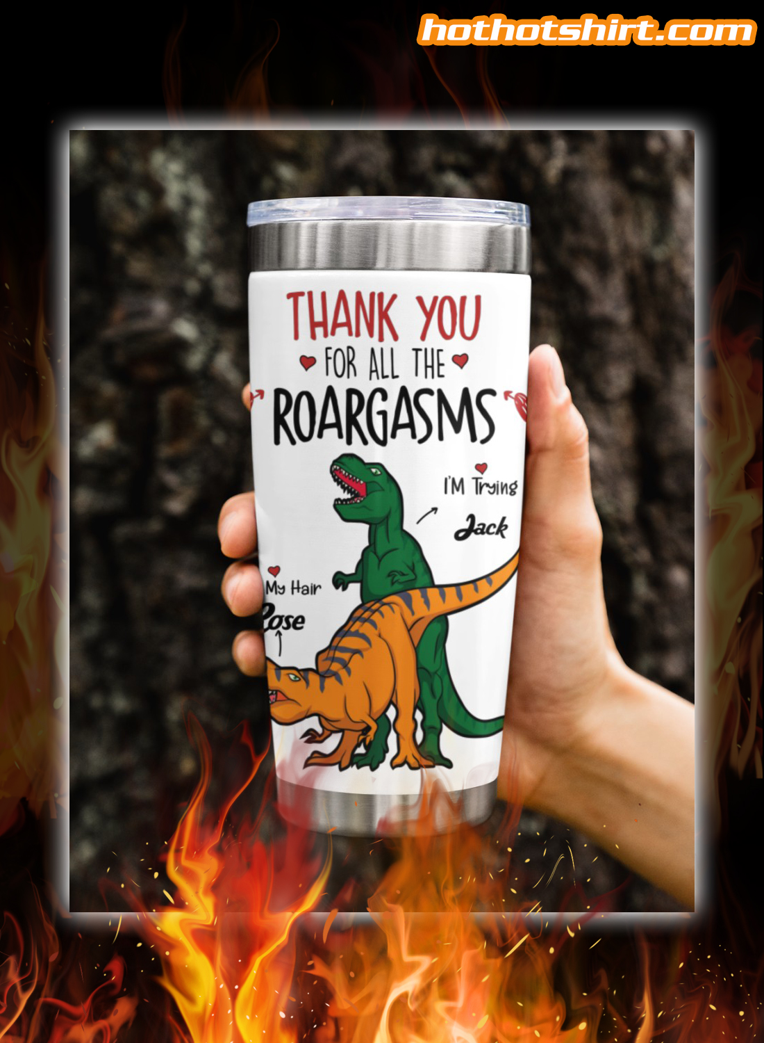 Personalized Dinosaur Roargasms mug 3