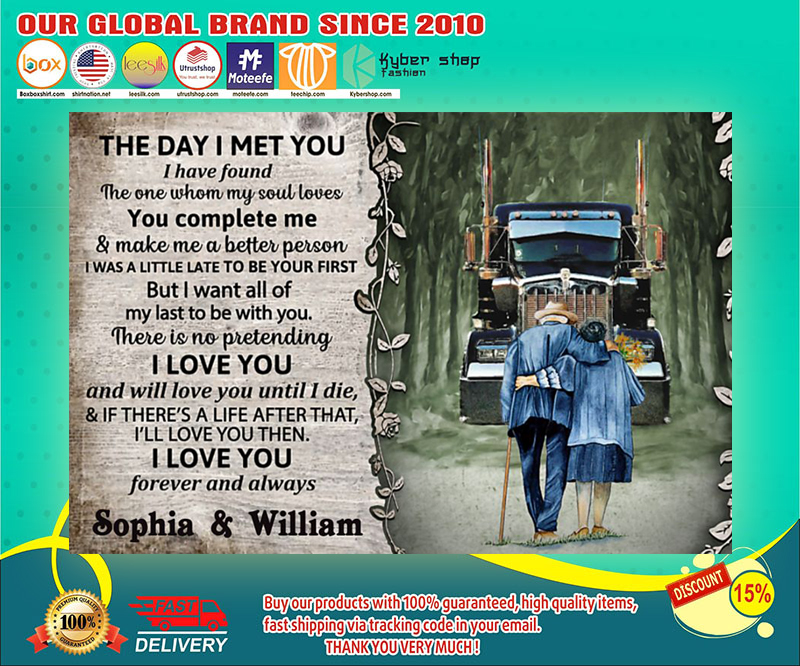 Personalized Truck The day I met you I custom name poster 4
