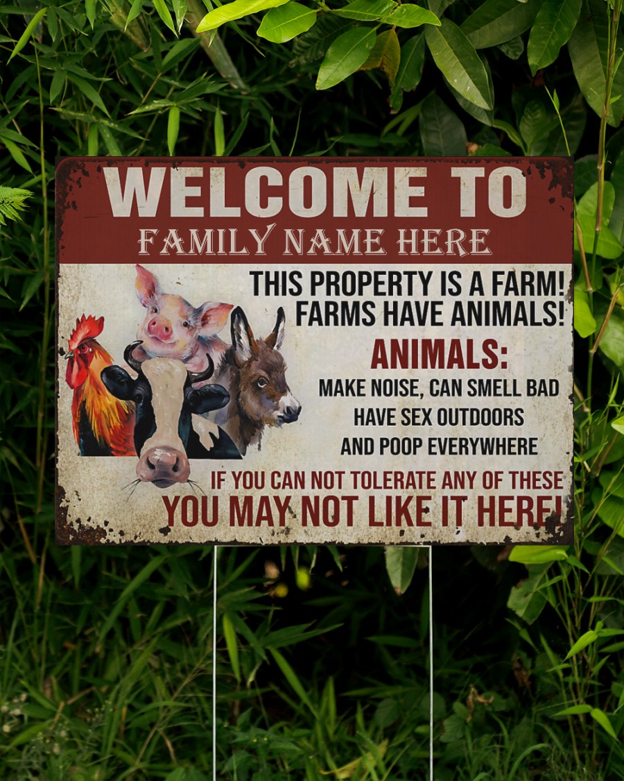 Personalized custom family name Animals This property is a farm yard signs Picture 1