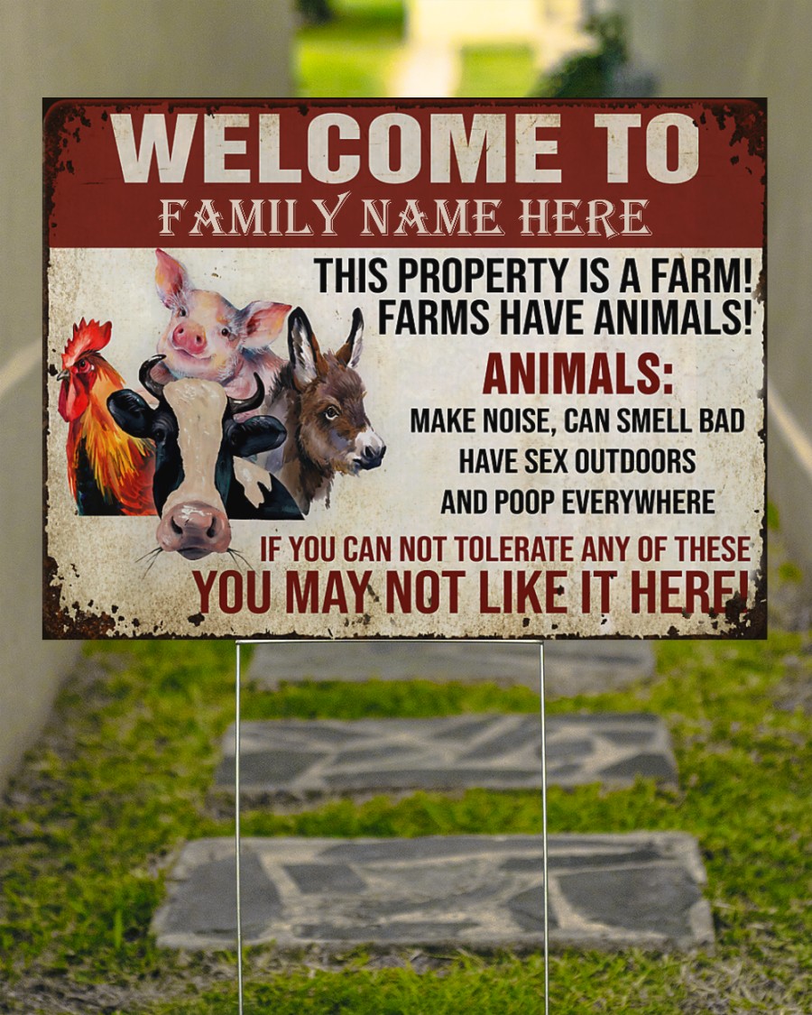 Personalized custom family name Animals This property is a farm yard signs Picture 2