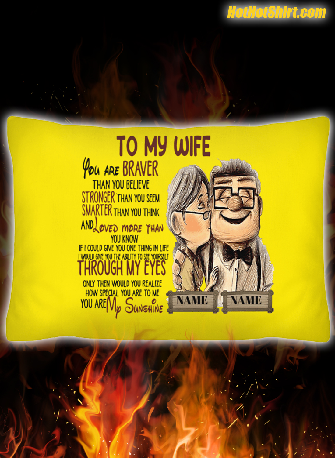 Personalized custom name Carl and Ellie To My Wife Pillowcase 3