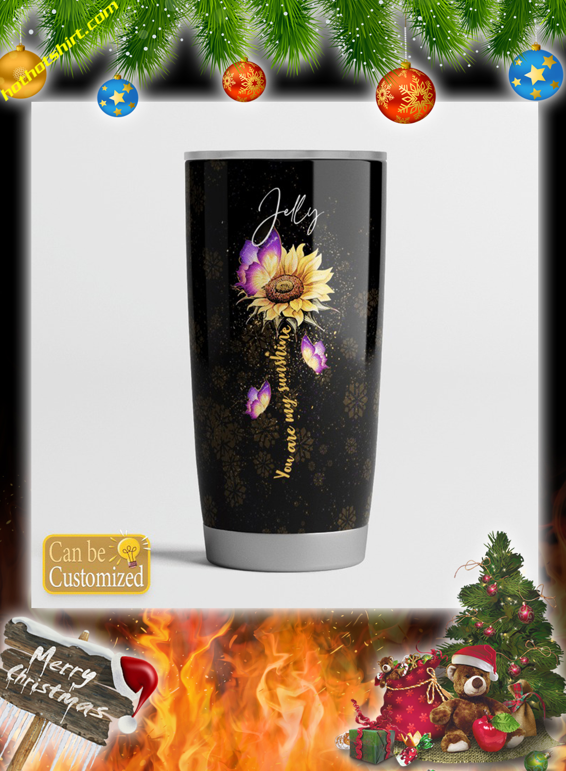 Personalized custom name To my wife you are my sunshine tumbler 4
