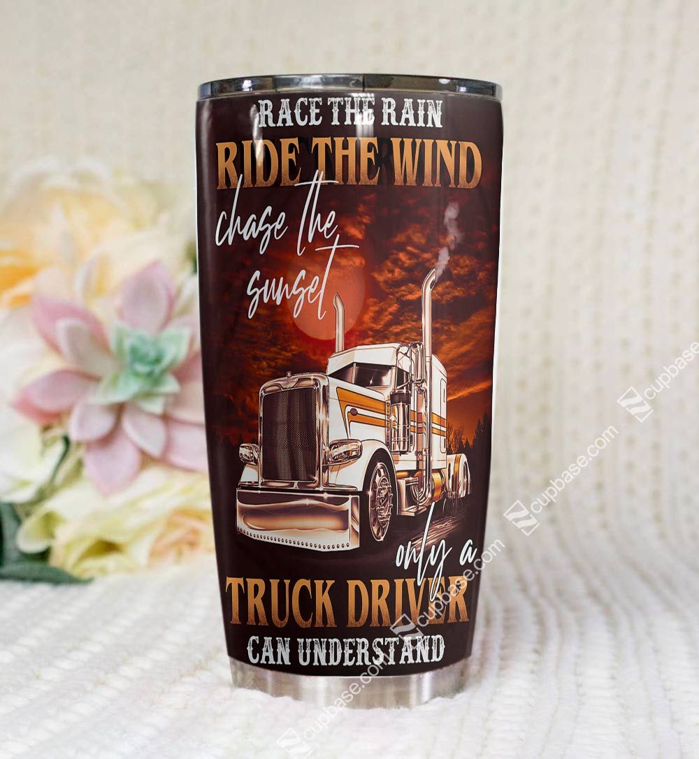 Personalized trucker ride the wind tumbler 3