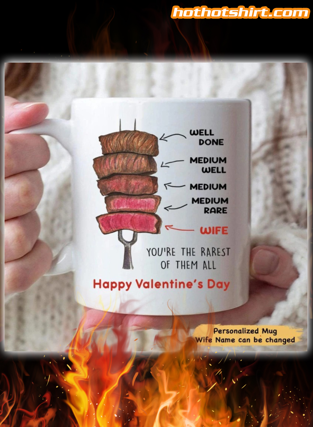 Personalized wife you're the rarest of them all happy valentine's day mug 1