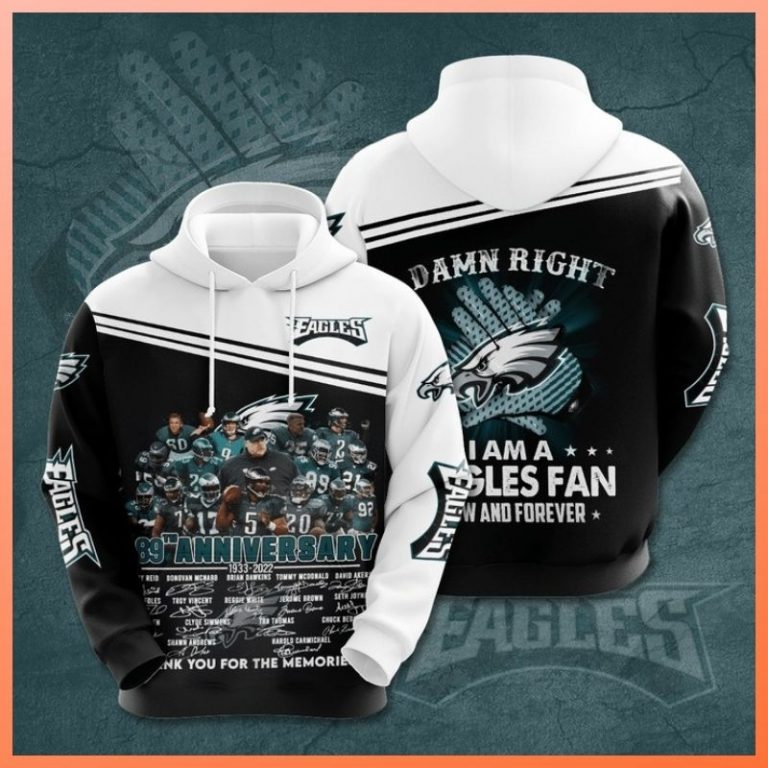 Philadelphia Eagles 89th anniversary 3d hoodie 2