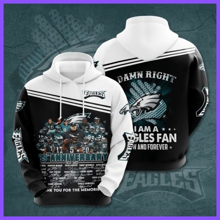 Philadelphia Eagles 89th anniversary 3d hoodie 3