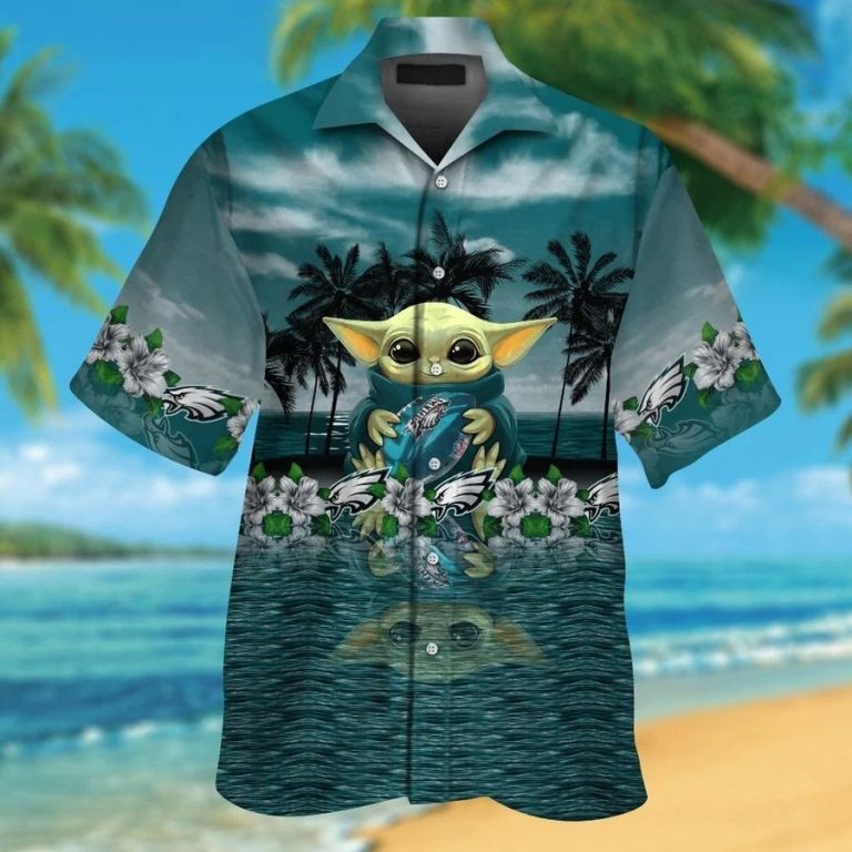 Philadelphia Eagles And Baby Yoda Hawaiian Shirt, Shorts1
