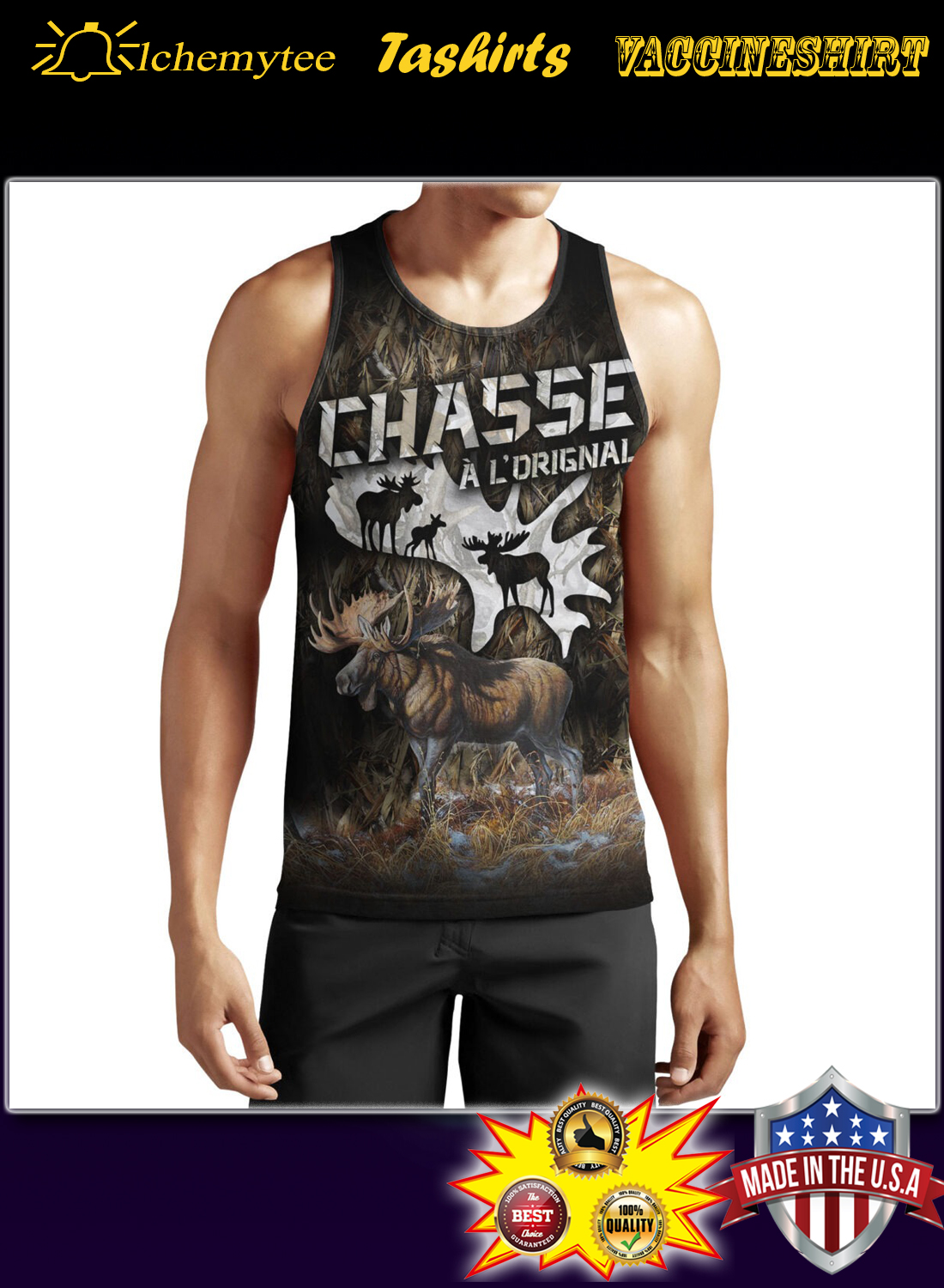 Moose hunting chasse a loriginal 3d shirt la chemise 4