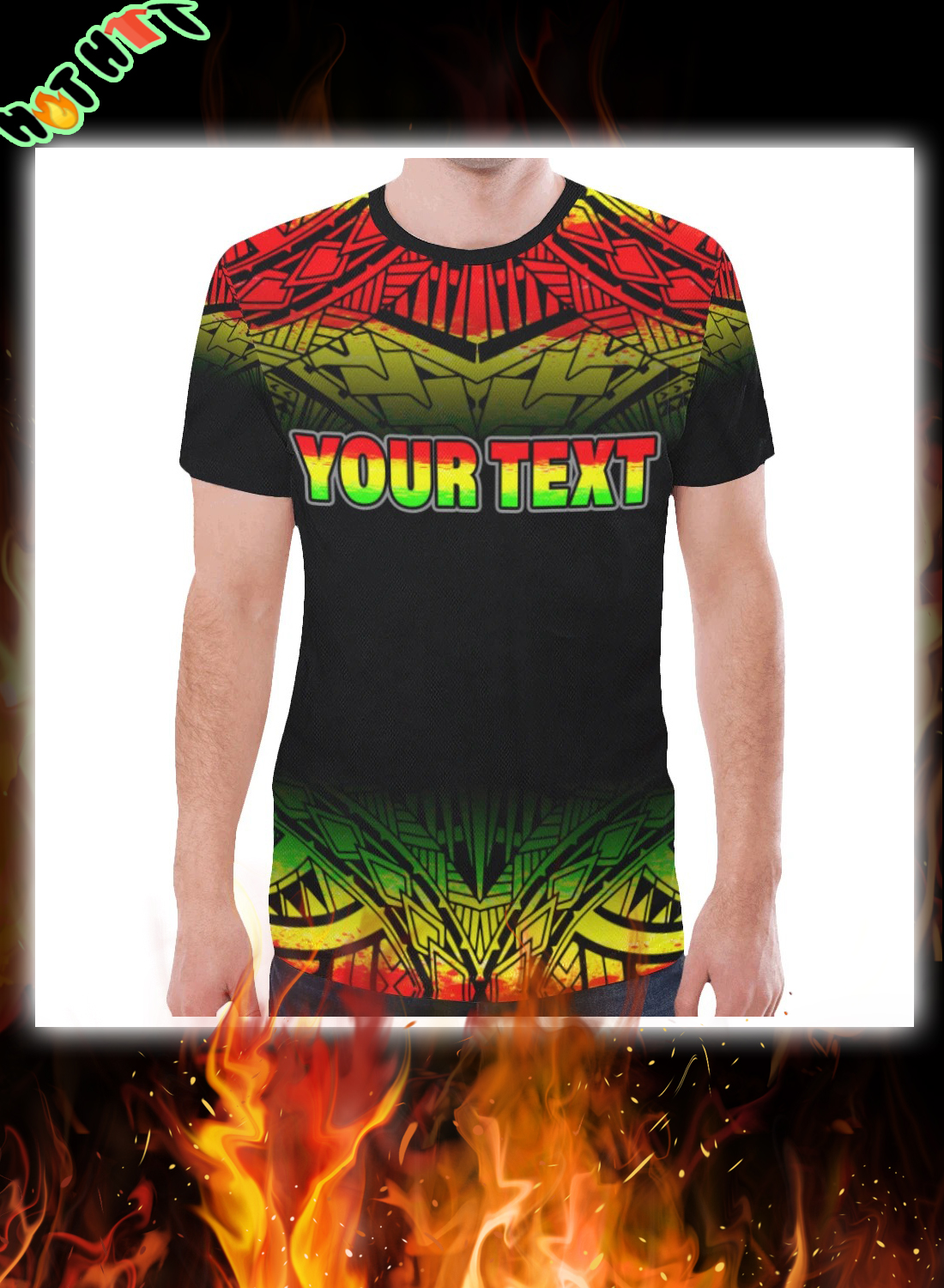 Polynesian Turtle Tattoo Fog Reggae Custom Name 3D T-Shirt