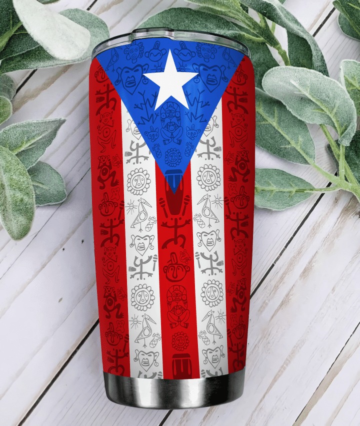 Puerto rico flag personalized custom name tumbler